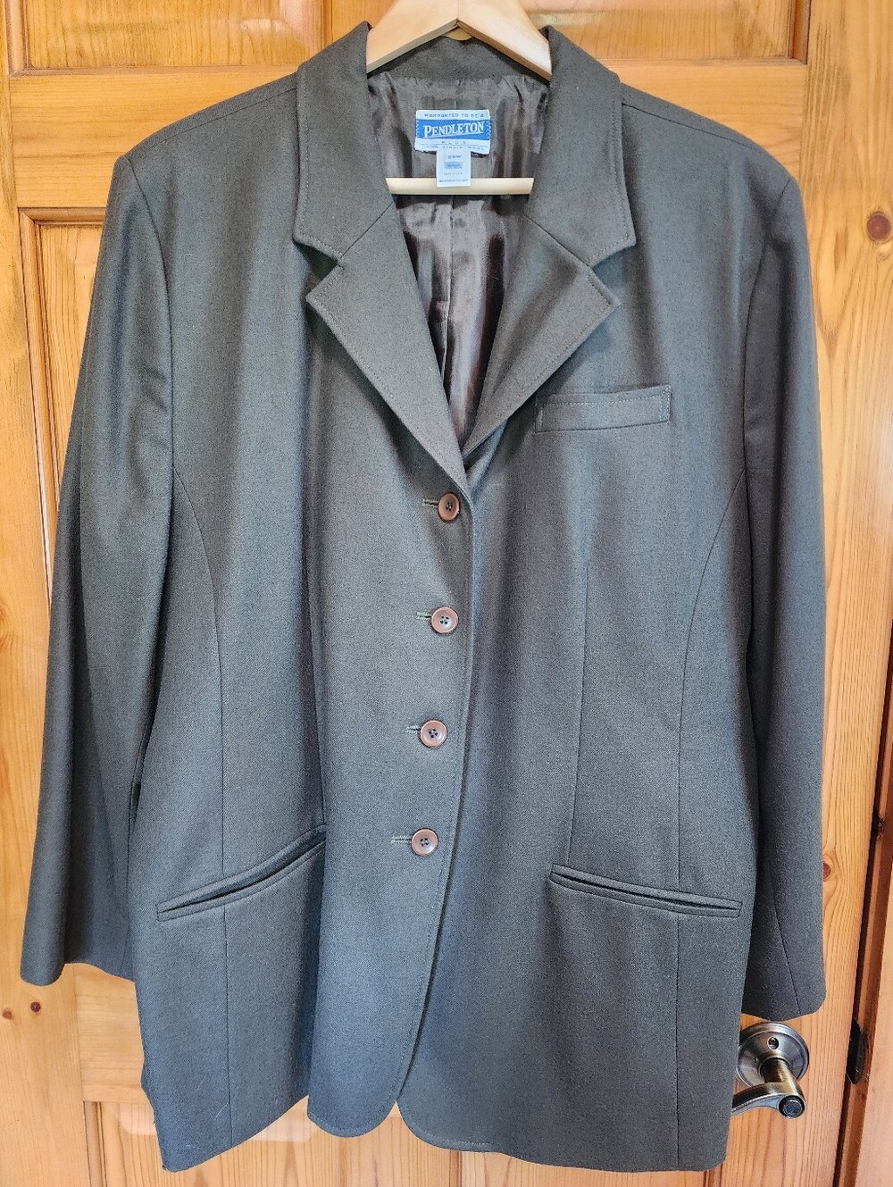 Pendleton Green Virgin WoolTailored Blazer/Pant Set Size 18W/20W